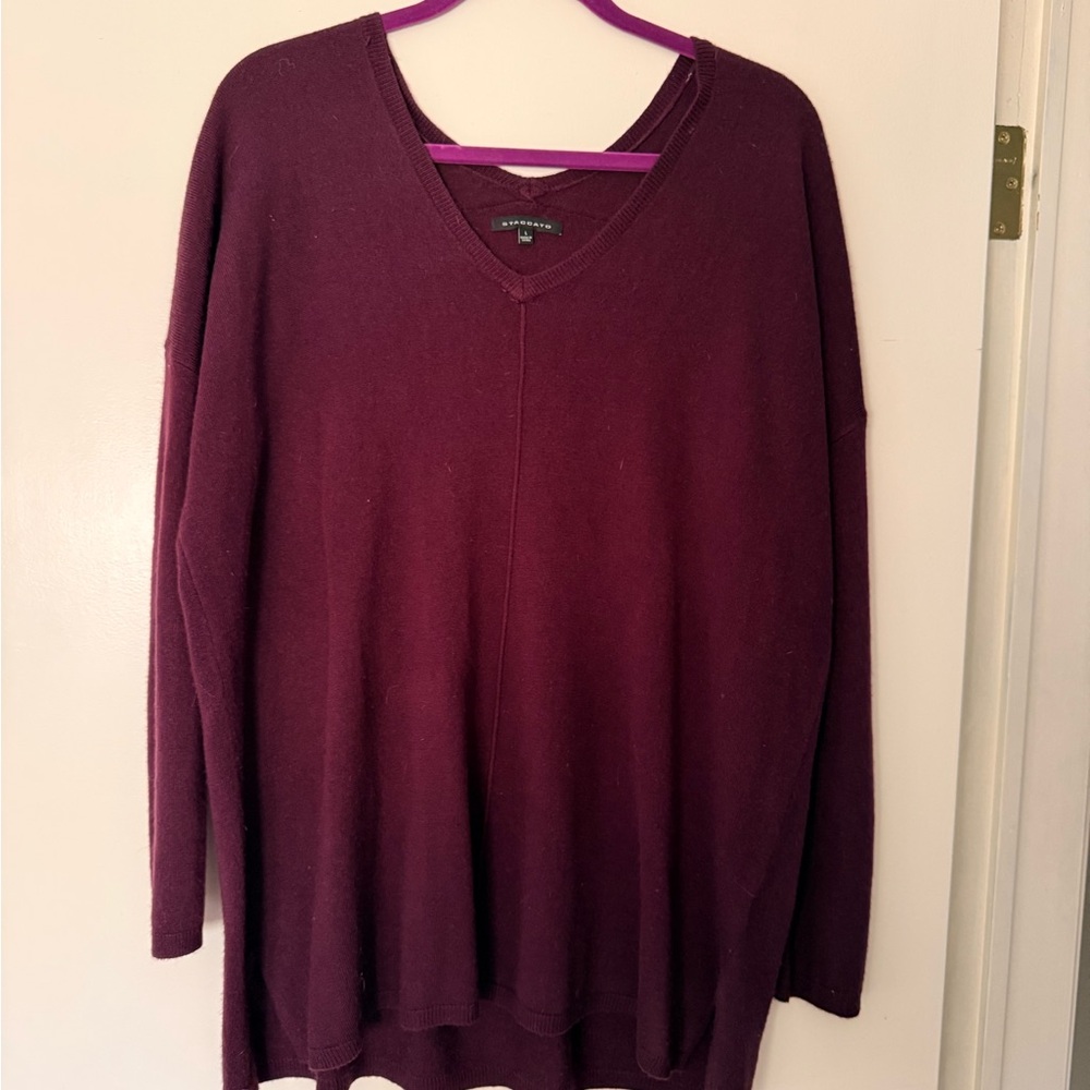Staccato Deep Red V-Neck Sweater